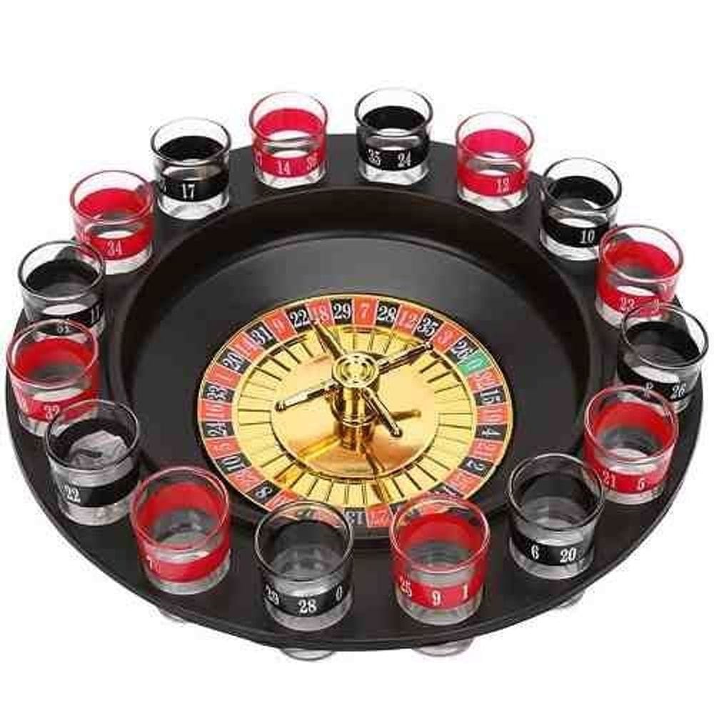 Jogo De Roleta Drink Shot 16 Copos Cassino Roulette Bebidas