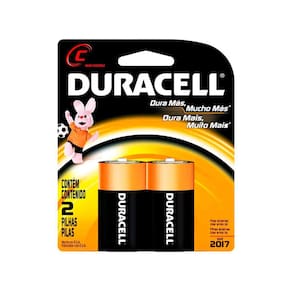 Pilha Alcalina Media Duracell C Cartela com  2 Unidades