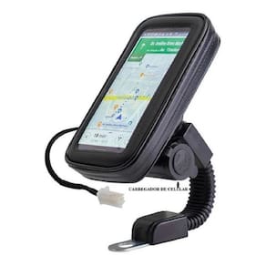 Suporte De Celular 6.5 Moto Com Carregador Usb E Case 360