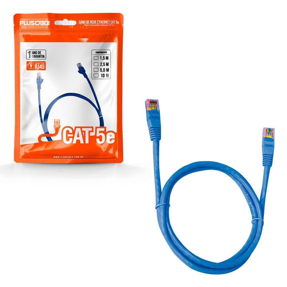 Cabo De Rede Pluscable Pc-Ethu15Bl Cat5E 1.5M