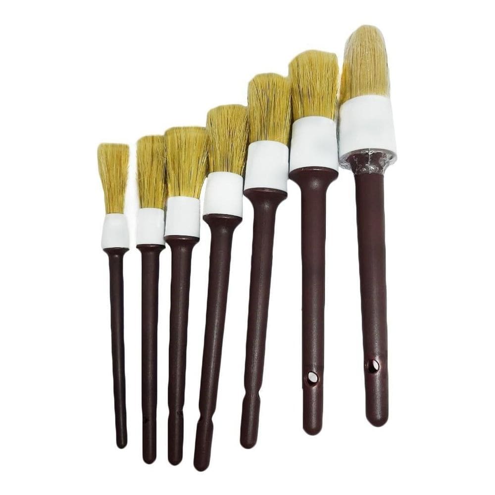 Kit Com 7 Pinceis Para Detalhamento Cerdas Mistas Kers