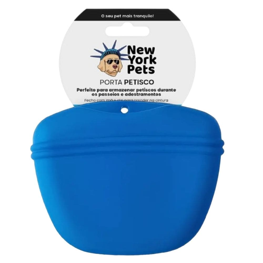 Porta Petisco para Adestramento silicone NYPets com suporte - Azul Escuro