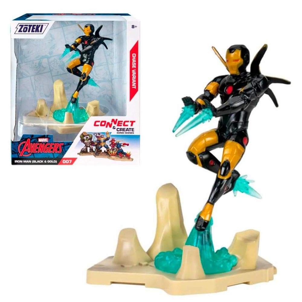 Boneco Homem De Ferro Black Figura Vinil 15Cm -Os Vingadores