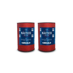 Kit 2 Fio Náutico Brilho Círculo - Cor 3734 - Vermelho