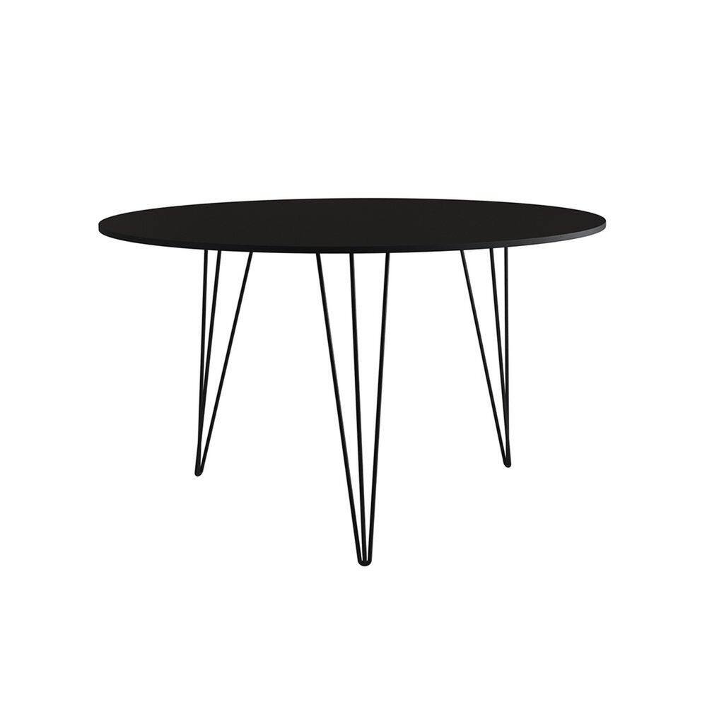 Mesa de Jantar Redonda 110cm Clips 3 Pés Ferro Preto
