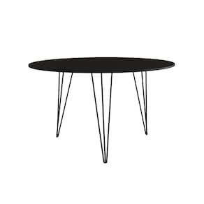 Mesa de Jantar Redonda 110cm Clips 3 Pés Ferro Preto