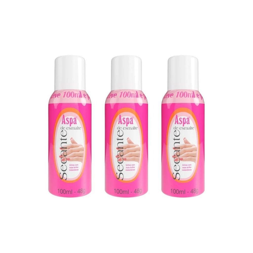 Secante De Esmaltes Aspa 100Ml - Kit Com 3Un