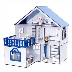 Kit Casinha Bonecas + 21 Móveis Polly Lol July Lazuli Darama