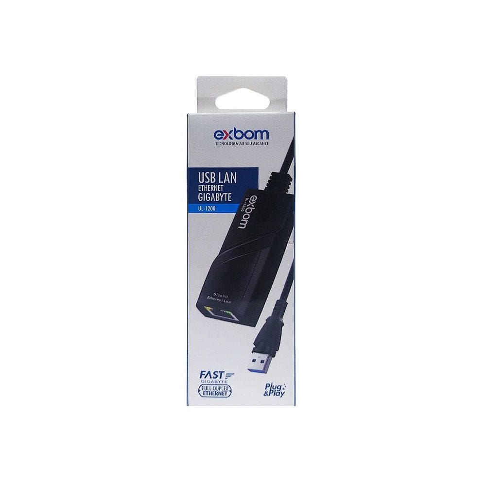 Placa Rede Rj45 Externa Usb 3.0 Gigabit 10/100/1000Mpbs Plug