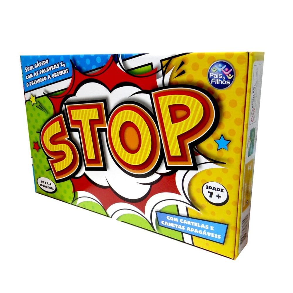 Jogo Stop Pais & Filhos - 7+ anos - Cartelas e Canetas