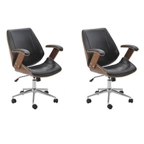 Kit 2 Cadeiras de Escritório Diretor Giratória Office Lisboa Preto