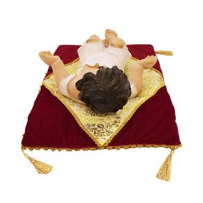 Menino Jesus Roupa Branca Na Almofada 43Cm - Enfeite Resina