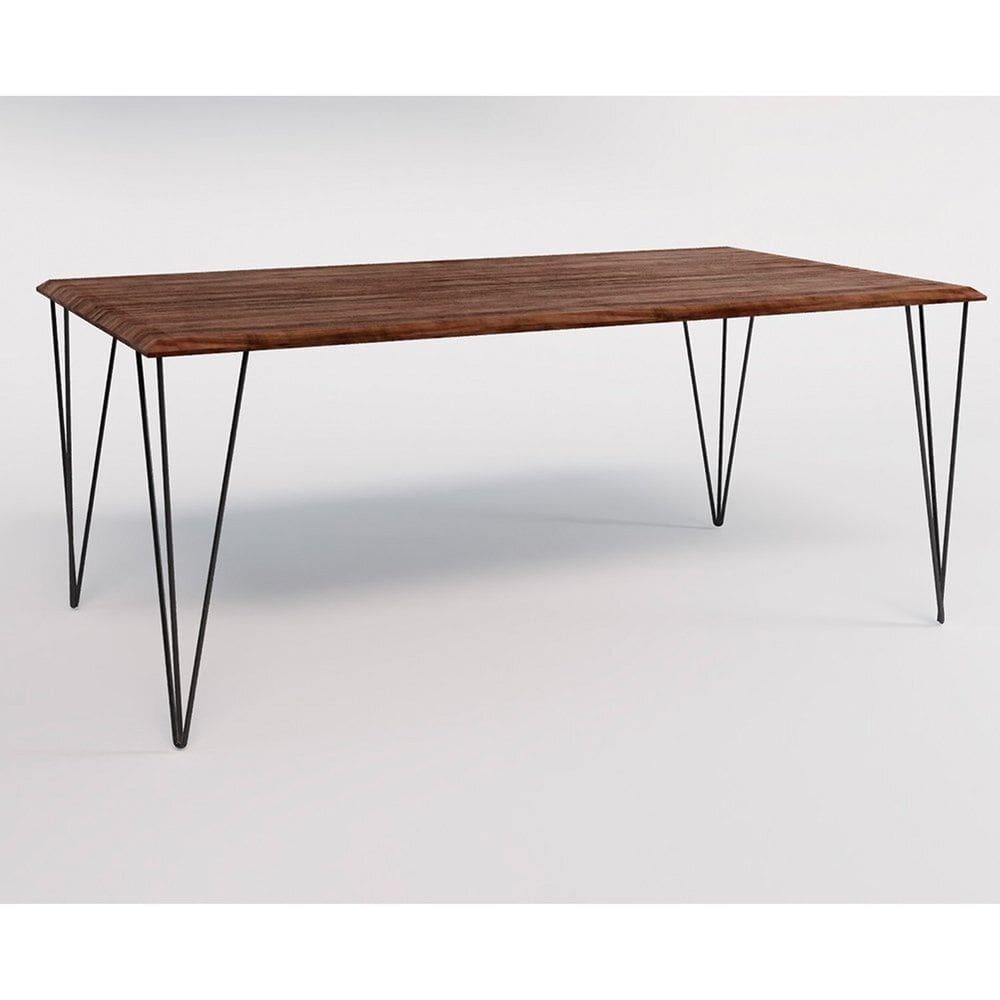 Mesa Eames Clips de Ferro Tampo Retangular 135x75 Marrom