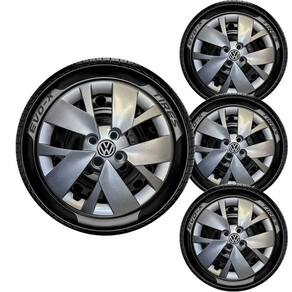 Jogo 4 Calotas Aro 14 4x100 VW Volkswagen Prata