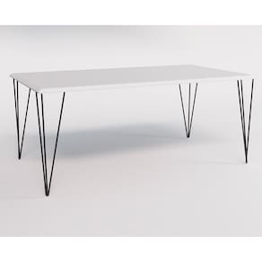 Mesa de Jantar Industrial Retangular Clips 35x75 Branco