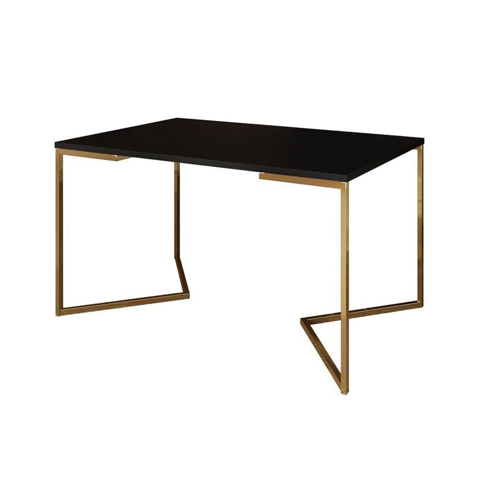 Mesa de Jantar Industrial Retangular 137x90cm Base V Preto