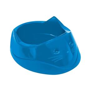 Comedouro plastico Cara do gato furacaopet 200 ml azul