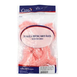 Touca Descartável Rosa 5 Unidades Santa Clara