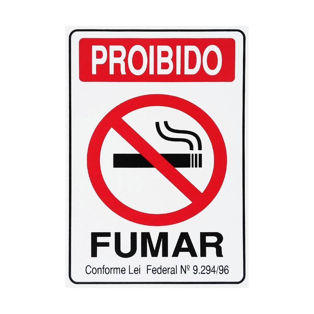 Placa De Sinalização Proibido Fumar 15X20 - P-5/1 F9E