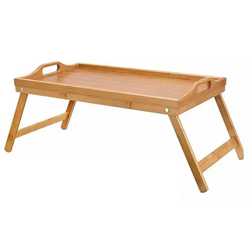 Bandeja Retangular em Bambu com Alça e Pé Dobrável para Servir G 48x30cm 323 - Infinite