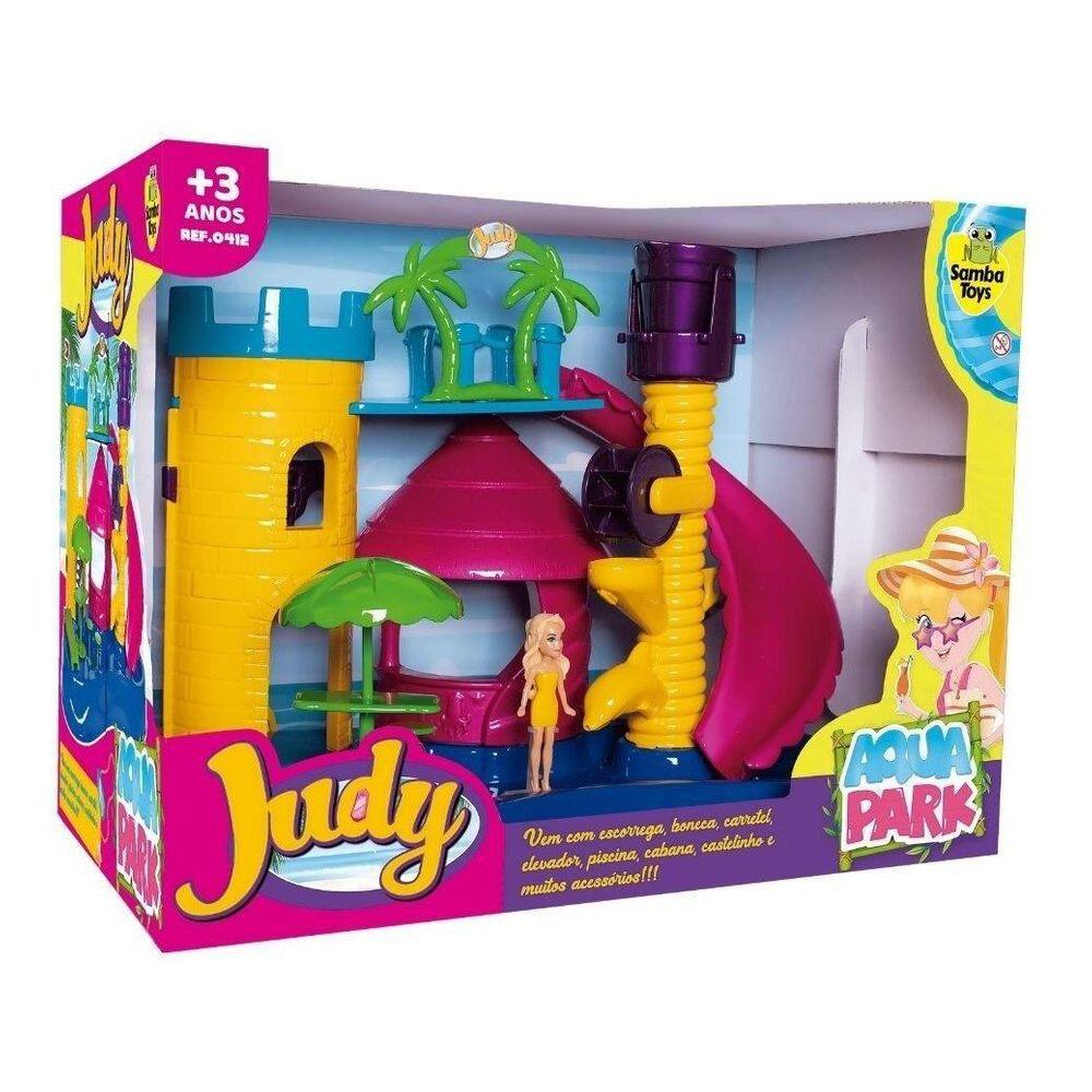 Kit Parque Aquático Boneca Judy Completo Com Tobogã/Piscina