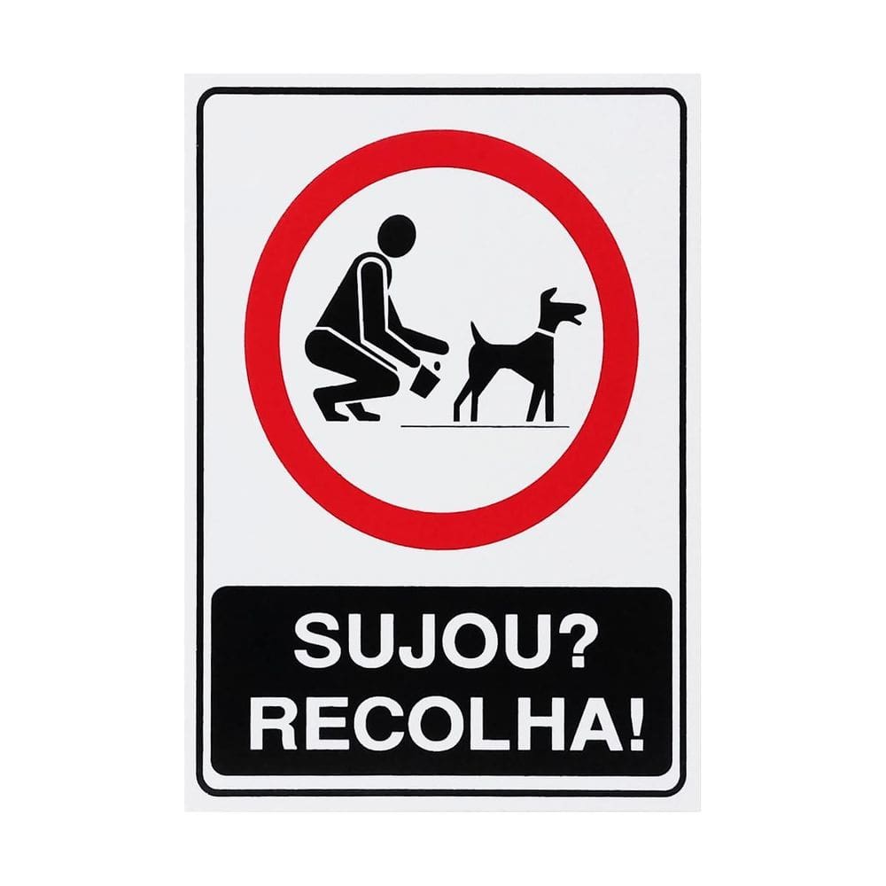 Placa De Sinalização Sujou Recolha 15X20 - P-36 F9E