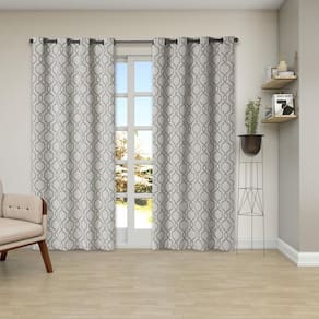 Cortina Rústica Capri Estampada 2,70 M X 2,30 M - Cinza
