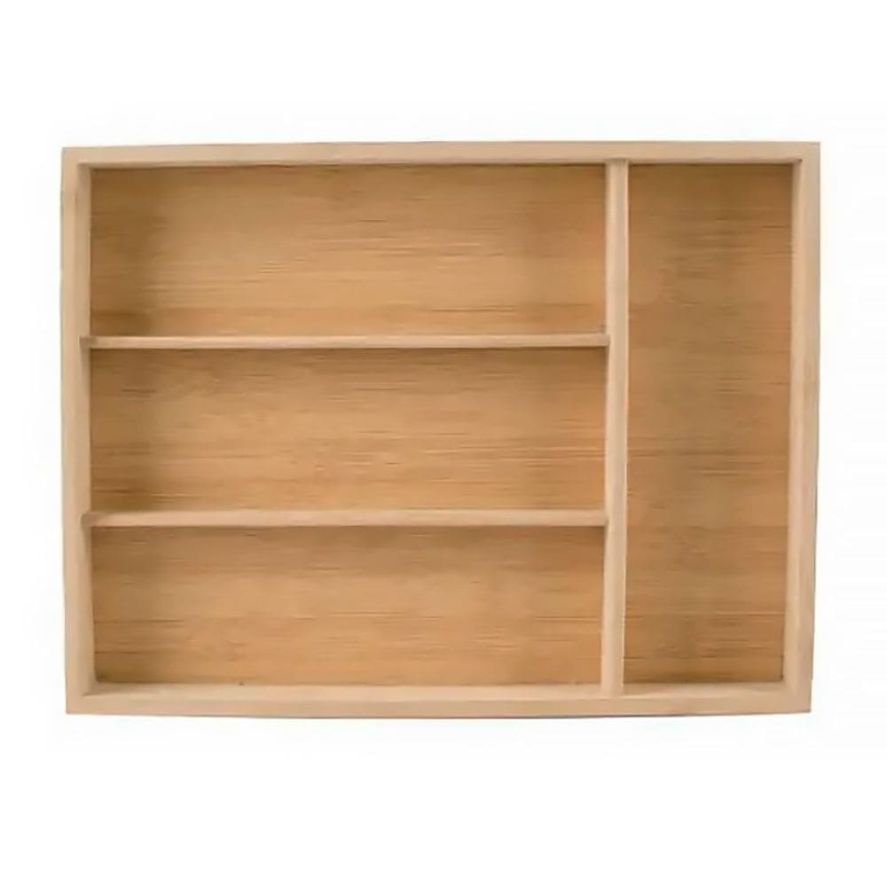 Porta Talheres em Bambu com 4 Divisórias 33x25cm 126 - Infinite