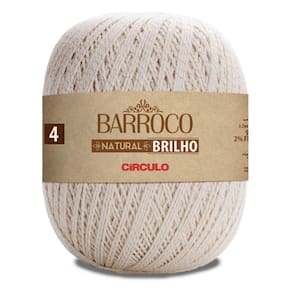 Barbante Barroco Natural Brilho Prata Nº04 700g