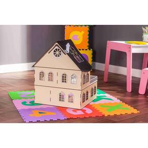 Casinha de bonecas Cindy Crem - MDF 3mm - 42x42x52cm
