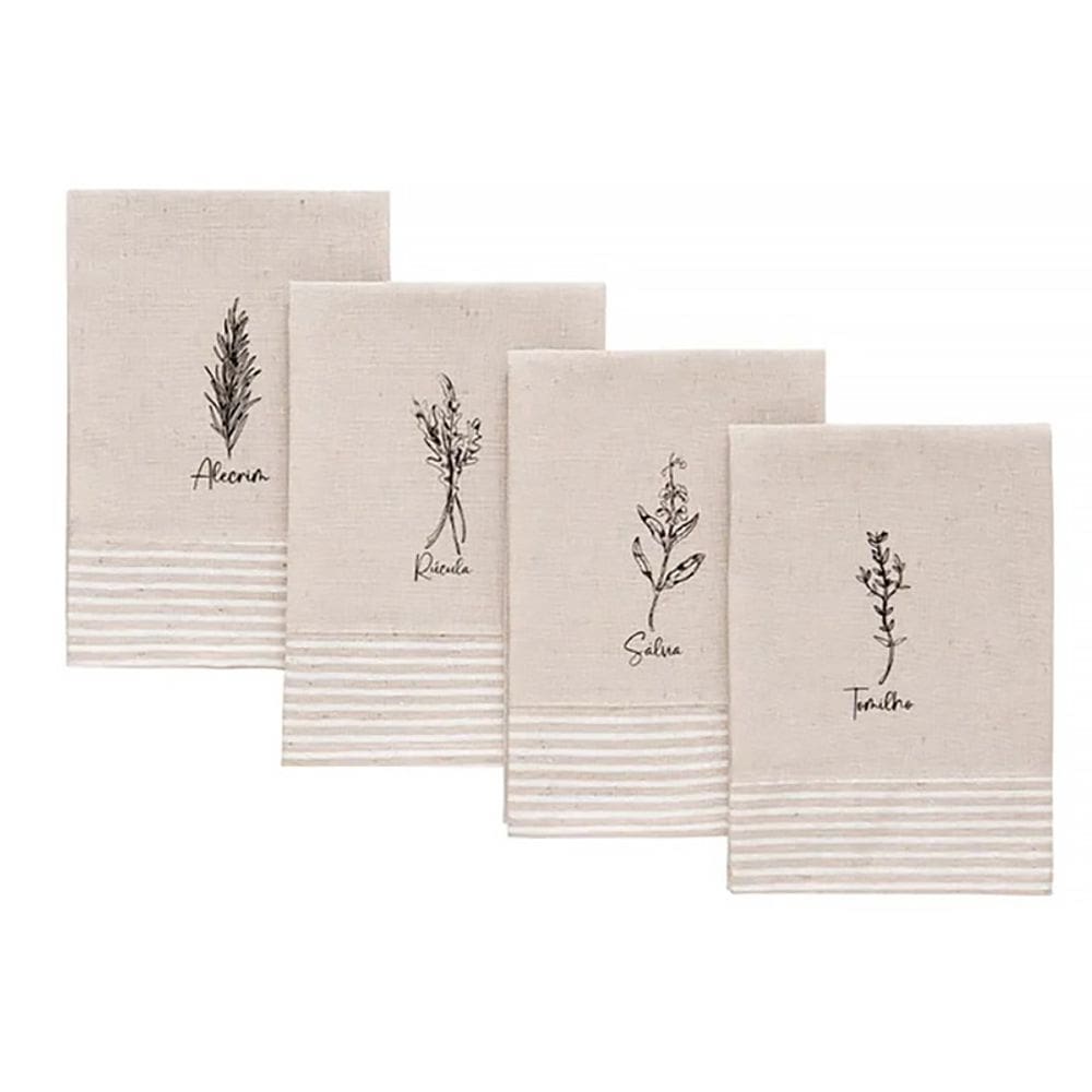 Guardanapos Temperos Natural 44x44cm 4 pçs 309382 - Copa e Cia