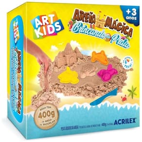 Kit Areia Mágica Cinética Brincando Na Praia 400g - Acrilex