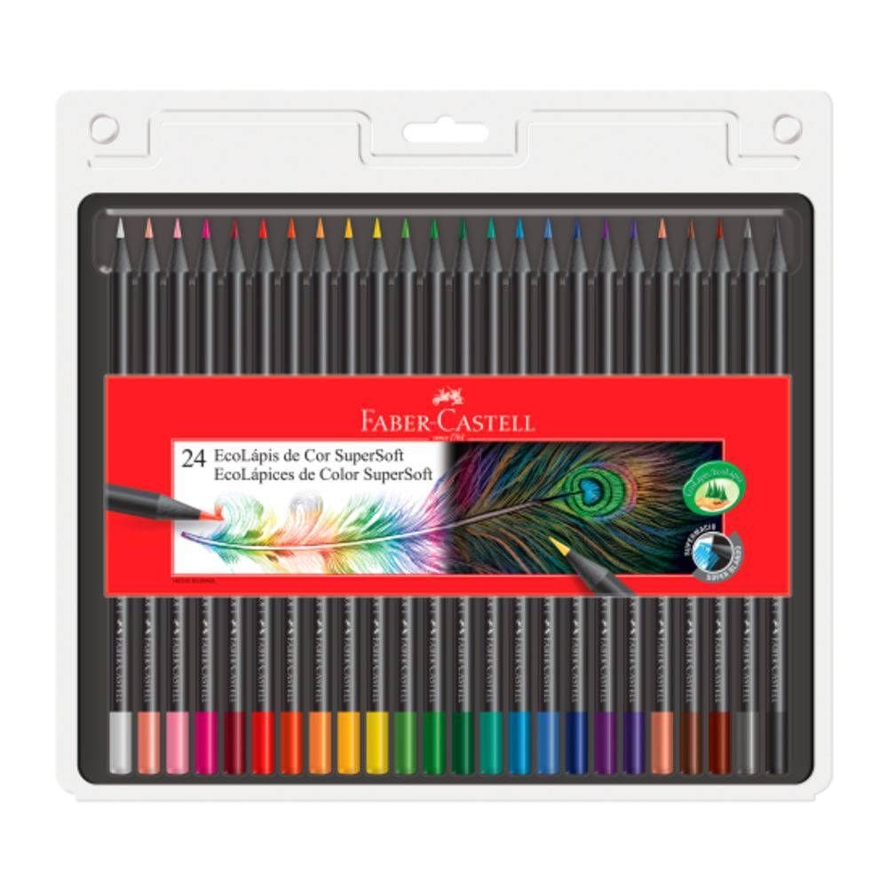 Ecolápis De Cor Faber Castell Supersoft 24 Cores