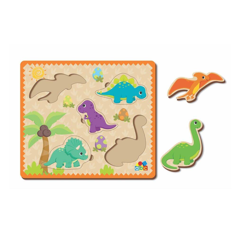 Quebra-Cabeça de Encaixe - Dinossauros, da ABC - Cód. 8014