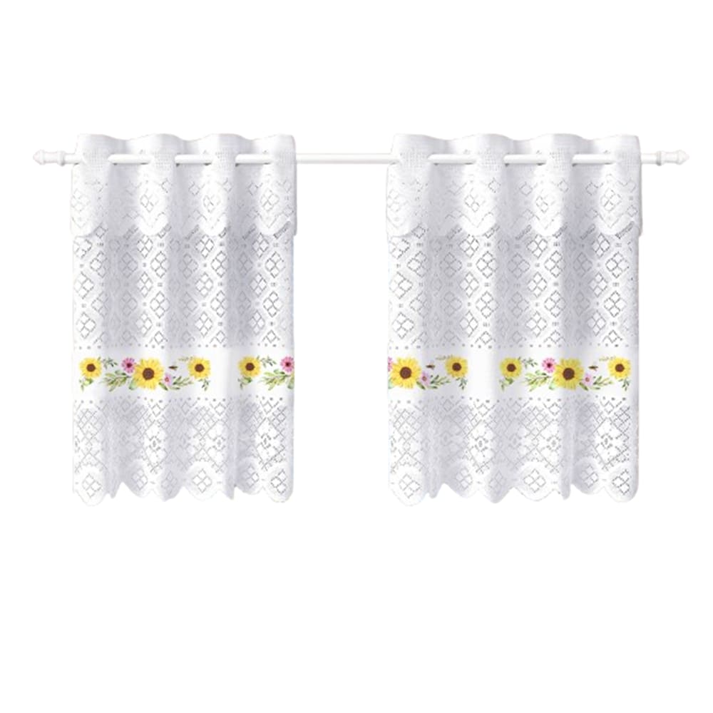 Cortina Pia c/ Bando Vitro Real Renda Cozinha 1,60x0,80x0,20