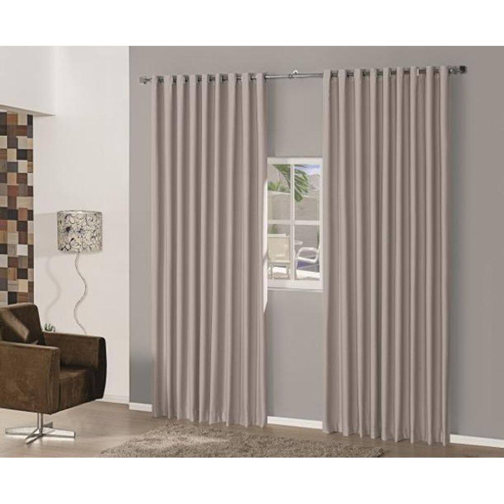 Cortina Blackout Tecido Poliéster Corta Luz Avelã 4,00x2,80m