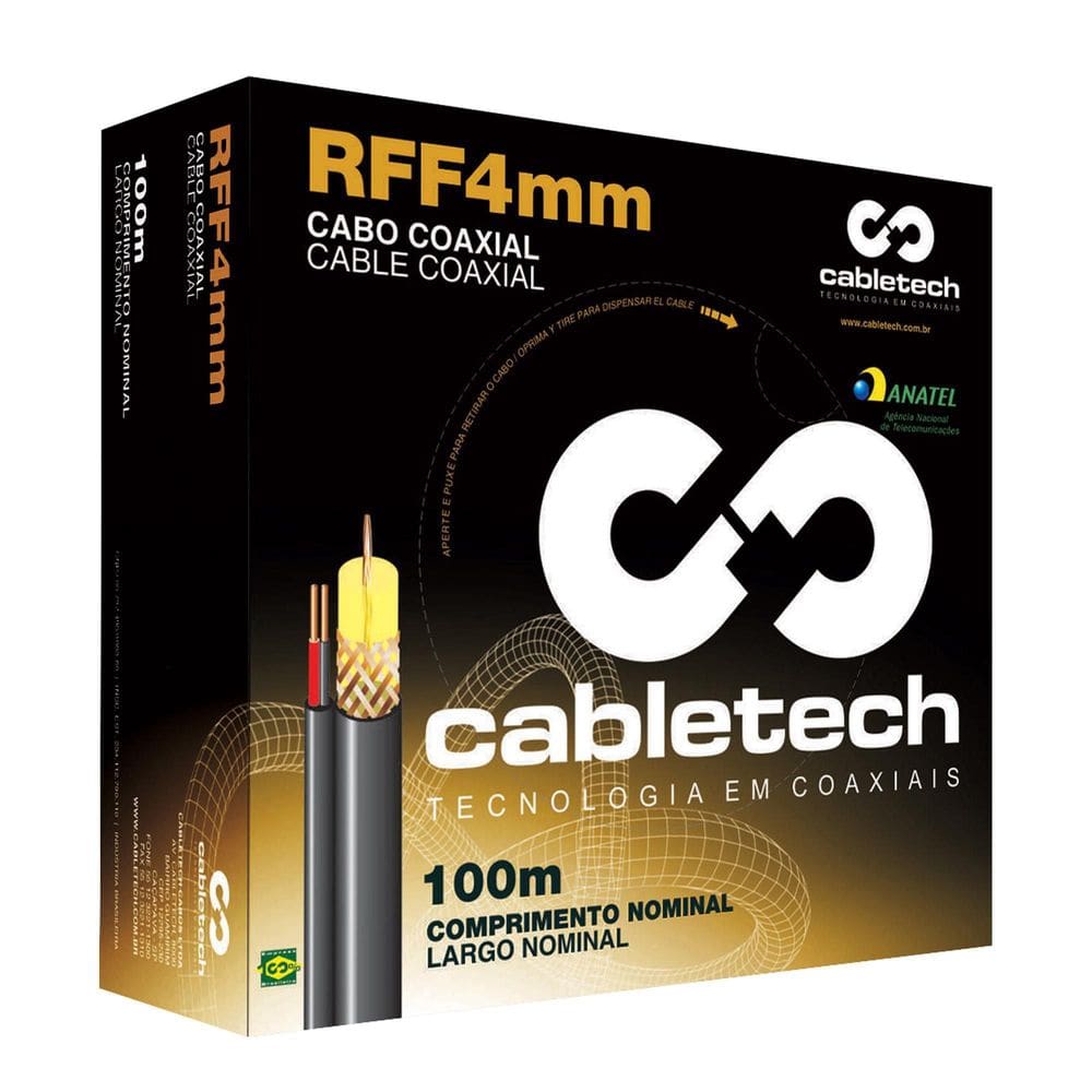Cabo Coaxial Rff 4Mmbip 85% Br Cabletech