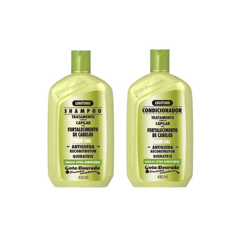 Kit Shampoo+ Condicionador Gota Dourada Fortalecimento Queda