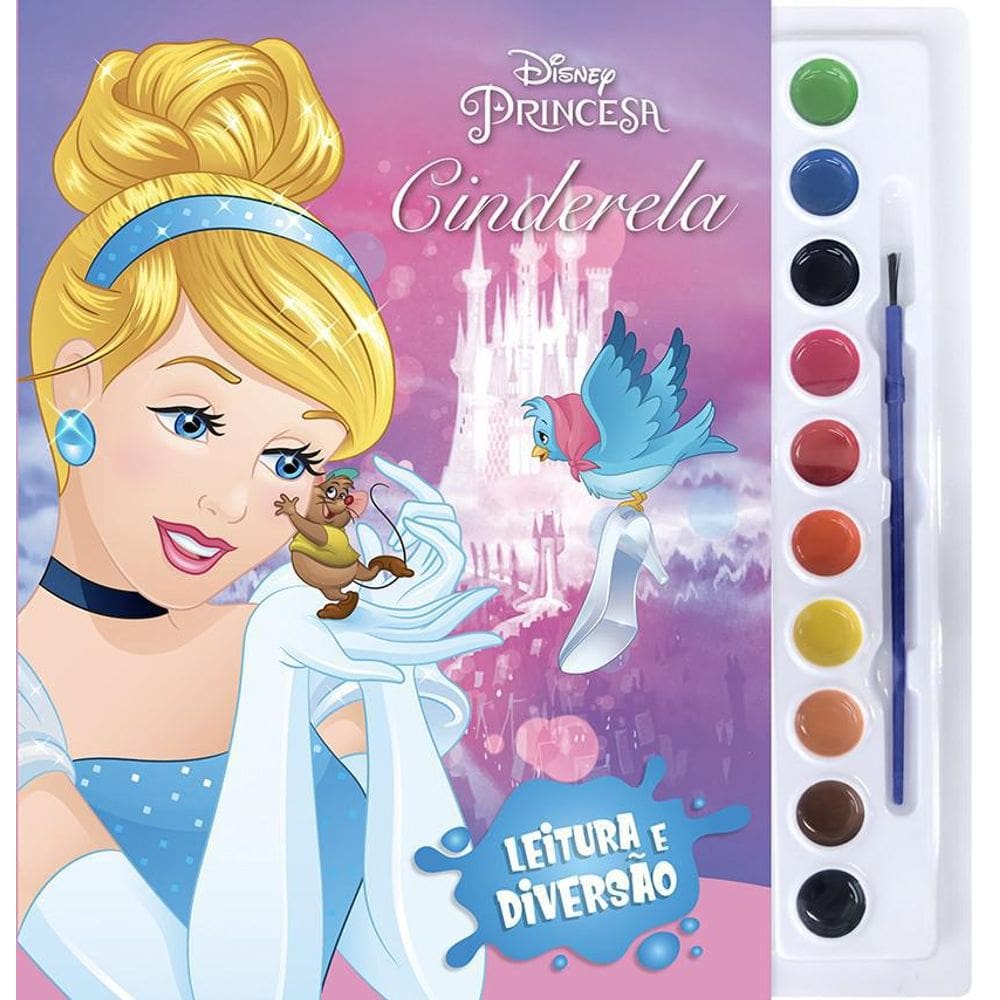 Livro Leitura E Diversão - Aquarela - Disney - Cinderela