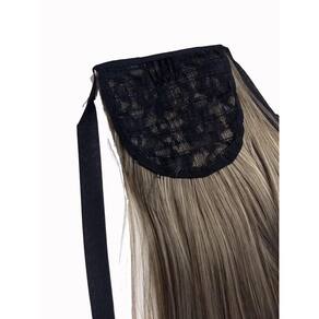 Rabo De Cavalo Ondulado C Fita Loiro Platinado Fibra Futura