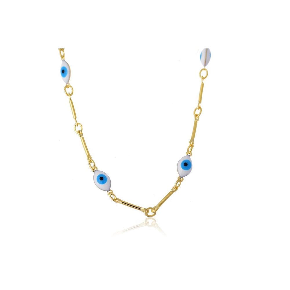 Pulseira Folheada Em Ouro Com Olho Grego Folheado Ouro 18K