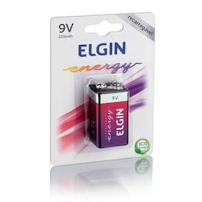 Bateria Recarregável 9V 250 Mah Elgin
