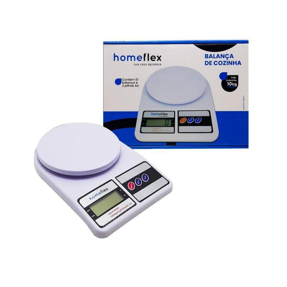 Balança De Cozinha Com 2 Pilhas Aa Homeflex