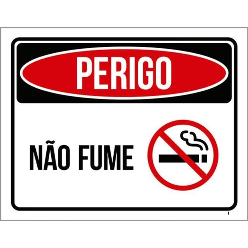 Kit 5 Placas Sinalização - Perigo Não Fume