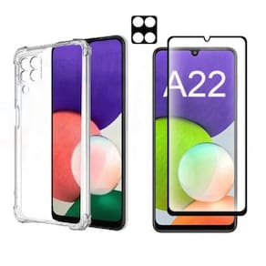 Capa Anti Impacto Galaxy A22 4G + Vidro 3D + Vidro 3D Camera
