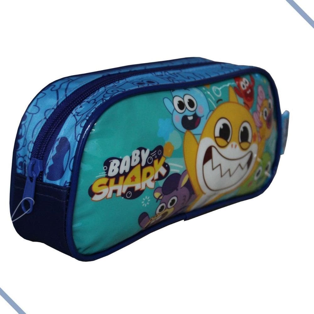Estojo Escolar Infantil Baby Shark Pink Fong Azul
