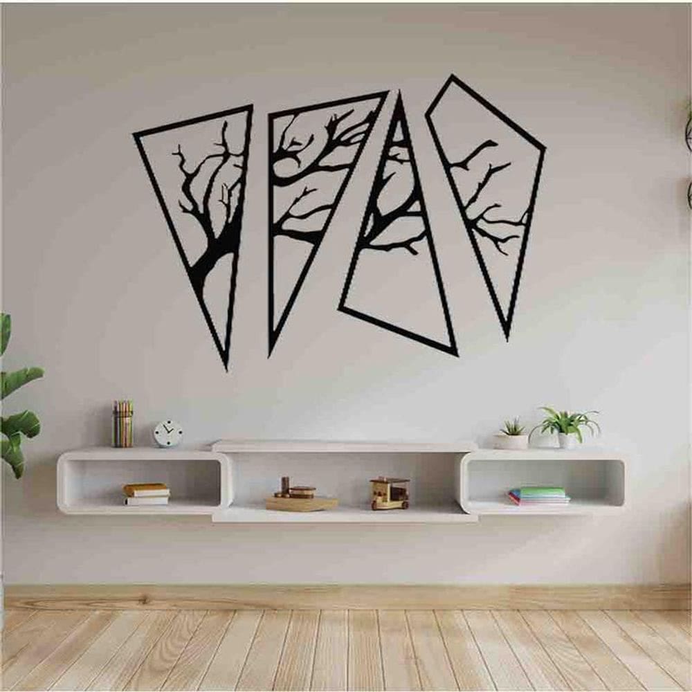 Quadro Decorativo Árvore Geométrica Vazado - Mdf 3Mm 003