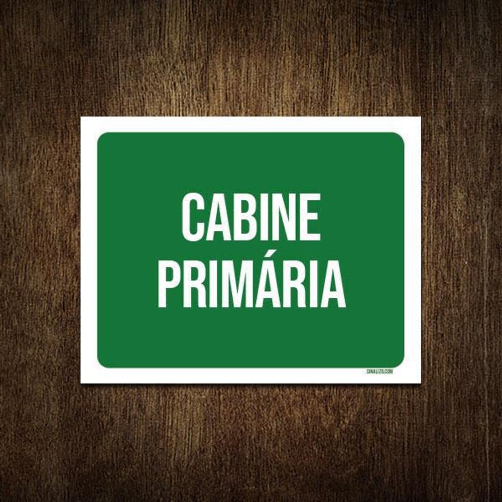 Placa Sinalização Ambiente Cabine Primária 27X35