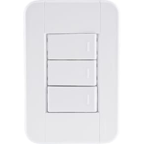 Conjunto 4x2 Com 3 Interruptores Simples 10 A 250 V Tramontina Tablet Branco