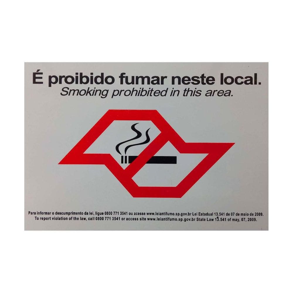 Placa De Sinalização É Proibido Fumar Neste Local - Ps85 F5E